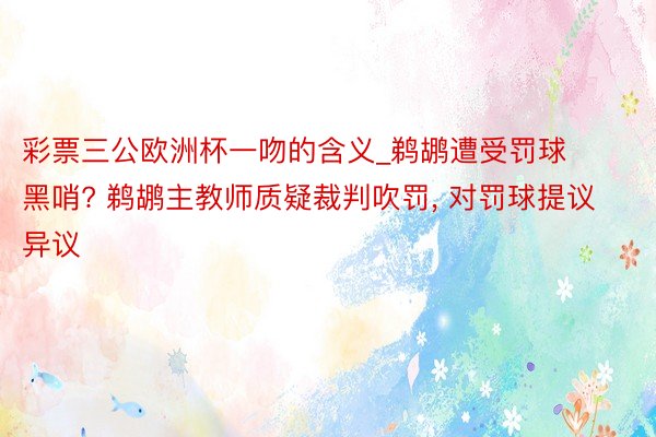 彩票三公欧洲杯一吻的含义_鹈鹕遭受罚球黑哨? 鹈鹕主教师质疑裁判吹罚, 对罚球提议异议