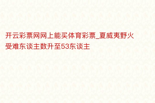 开云彩票网网上能买体育彩票_夏威夷野火受难东谈主数升至53东谈主