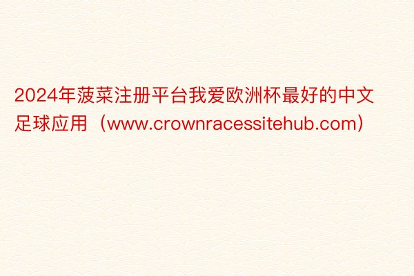 2024年菠菜注册平台我爱欧洲杯最好的中文足球应用（www.crownracessitehub.com）